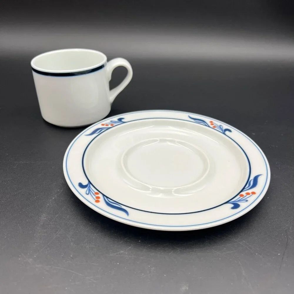 Dansk Bistro Maribo Pattern Flat Coffee Cup & Saucer Set (s) - Picture 2 of 12
